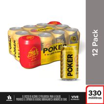 Cerveza POKER lata x12und (3996  ml)