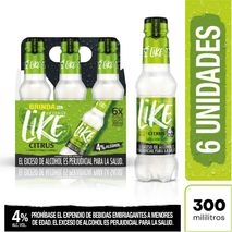 Aperitivo con licor LIKE ICE COOLER citrus vodka y limón x6und (1800  ml)