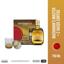 Whisky BUCHANAN S master + dos vasos cortos  (750  ml)