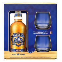Whisky CHIVAS REGAL 18 años + 2 vasos   (700  ml)