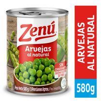 Arvejas ZENU lata, sin conservantes (355  gr)