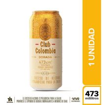 Cerveza CLUB COLOMBIA latón dorada (473  ml)