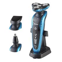 Kemei Electric Shaver Triple Floating Blade Nose Trimmer 3