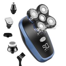 Lcd Electric Shaver Men Bald Clipper Beard Nose Hair 5D Usb