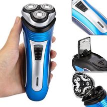 1 Set Blue Color Mens Electric Rotary Shaver Uk/Eu/Us Plug