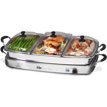 Servidor Triple Para Buffet De 7 Litros De Acero Inoxidable