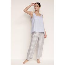 Pijama P Capri Camisa Algodón Azul Melange1522011s