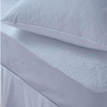 Combo Protector De Colchón Y Almohada Terry Impermeable Cama Sencilla Color Blanco