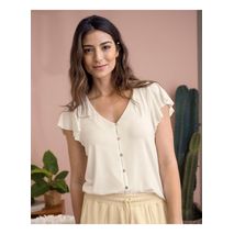 Camiseta De Pijama Manga Corta Con Boleros En Hombros Fp676