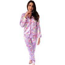 Pijama Morning Mujer Pantalón Satín Unicornios