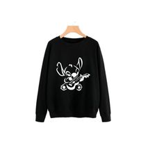 Buzo Buso Saco Hoodie Negro Mujer Stitch Tocando Guitarra