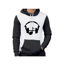 Buzo Buso Saco Hoodies Blanco Audífonos Nota Musical