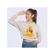 Buzo Buso Saco Hoodie Beige Winnie Pooh Sentado