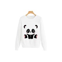 Buzo Buso Saco Hoodie Blanco Mujer Osito Panda Sentado