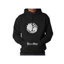 Buzo Buso Saco Hoodies Negro De Rick And Monty Con Capota