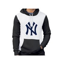 Buzo Buso Saco Hoodies Blanco Logo New York Yankees