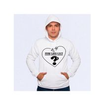 Buzo Buso Saco Hoodies  Blanco Frase De Amor