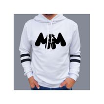 Buzo Buso Saco Hoodies Blanco Logo Marshmello