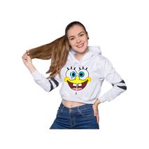 Buzo Buso Saco Hoodie Blanco Bob Esponja Cara