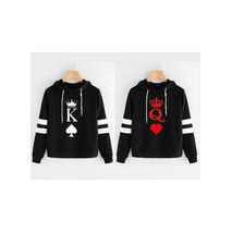 Buzo Buso Saco Hoodies Negro Pareja Cartas Picas Y Corazón