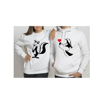 Buzo Buso Saco Hoodies Blanco Pareja Pepe Lew Enamorado