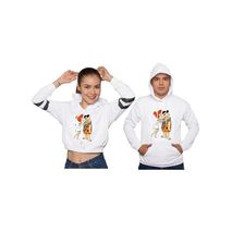Buzo Buso Saco Hoodies Blanco Pareja Pedro Picapiedra