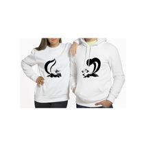 Buzo Buso Saco Hoodie Blanco Pareja Pepe Le Pew Zorrillos
