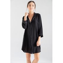 Pijama Options1544012camison M3/4 Con Botones Negro Con Vivo Est