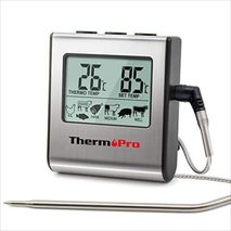 Termómetro Para Horno Para Barbacoa Parrilla Fumador Temporizador De Reloj Integrado Con Sonda De Acero Inoxidable