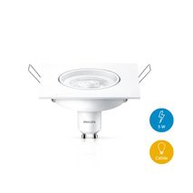 Kit Ojo De Buey Cuadrado + Bombilla Led 5W Gu10 Luz Cálida