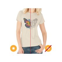 Camiseta M Del Sol Wobutterfly Floral Beige 1.Pc