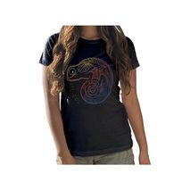 Camiseta Ys Del Sol Chicas Tripulación Camiseta Camaleónica Negro 1.Pc