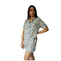 Pijama Short Elegant Mujer Oleo Azul Morning