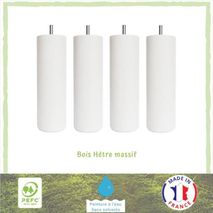 Juego De Pies Cilíndricos Ø 6.2 H 17 Cm Blanco Juego De 4
