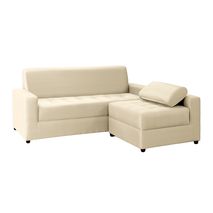 Sofá Sala Modular Amoblando Alondra Cuero Sintético Beige