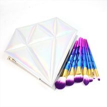 Set de 10 Brochas para Maquillaje + Estuche Forma Diamante