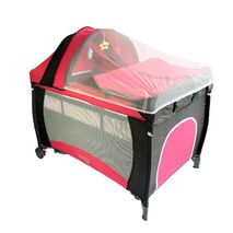 Cuna Corral Para Bebe Doble Nivel Mecedora Rosado