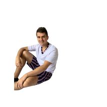 Pijama Morning Pantaloneta Y Camiseta Azul Rayas