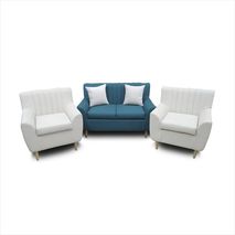 Sala Fiori Mediano Con Patas En Madera Cono + 2 Cojines
