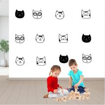 Vinilo Sticker Adhesivo Decorativo Gatos Negro