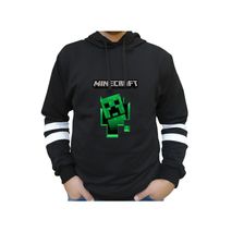 Buzo Saco Hoodies Hombre Negro Minecraft