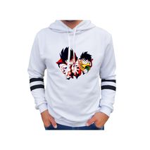 Buzo Saco Hoodies Hombre Blanco Goku Gohan