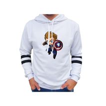Buzo Saco Hoodies Capitan America Hombre Blanco
