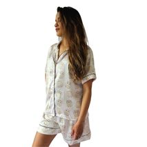 Pijama Short Elegant Mujer Buhos Morning 1375