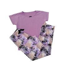 Pijama Pantalón Y Camiseta Floral Lila By Morning 1385