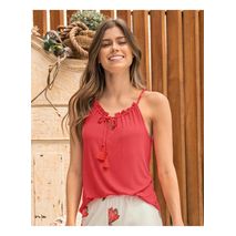 Camiseta De Tiritas Anudable En Escote Fp755