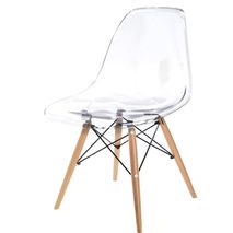 Silla Eames Transparente Patas En Madera