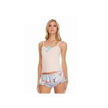 Pijama En Short Algodón Y Satín Para Dama Rs383