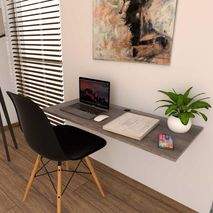 Escritorio Plegable De Pared Gris Humo