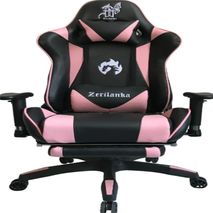 Silla Gamer Para Pc Reclinable Con Descansapies Color Rosado